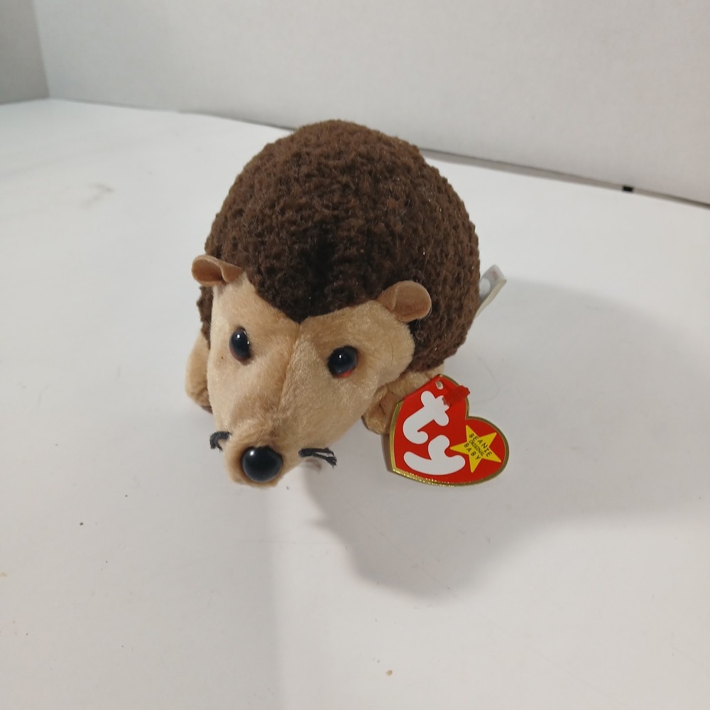 Ty Beanie Baby Prickles the Hedgehog Brown Plush 1998 Vintage Collectible Tagged